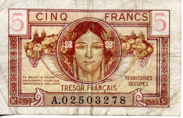 TRESOR FRANCAIS - cinq francs type 1947 non daté