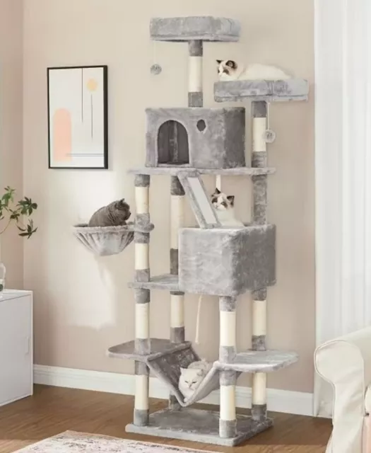 Feandrea Cat Tree, 206 cm Large Cat Tower with 13 Scratching Posts - PCT190W01