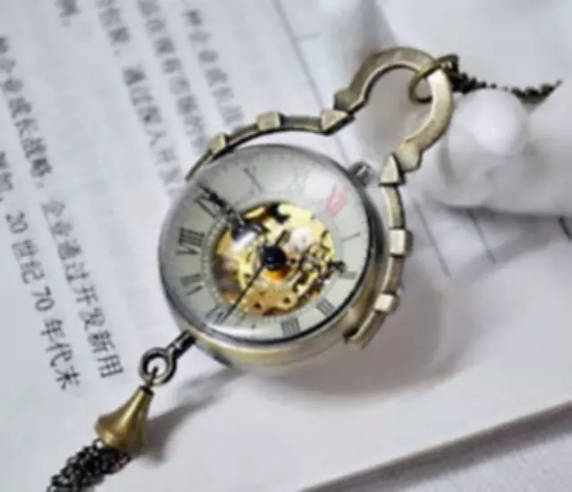 Work CHINESE OLD BRASS GLASS pocket watch BALL clock