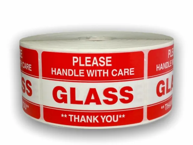 Please Glass Handling Shipping Stickers | 2"x3" | 100 Labels | Made in USA