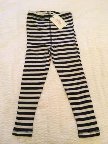 Girls Leggings by Milibe Copenhagen Blue/Cream Stripes Age 3/4 New with Tags