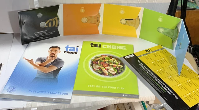 Beachbody Tai Cheng  5 DVD Workout Easy Does It/Feel Better Food Plan Guidebooks