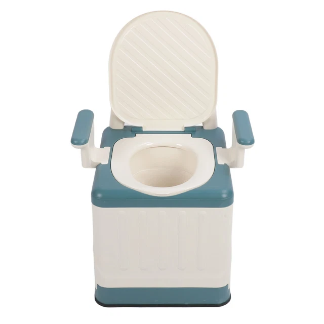 Portable toilet bedside commode with handles removable armrest anti