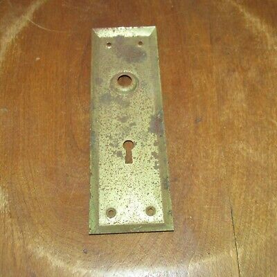 Antique Victorian Metal Door Knob Backplate w/ Keyhole, 7 Inch 2