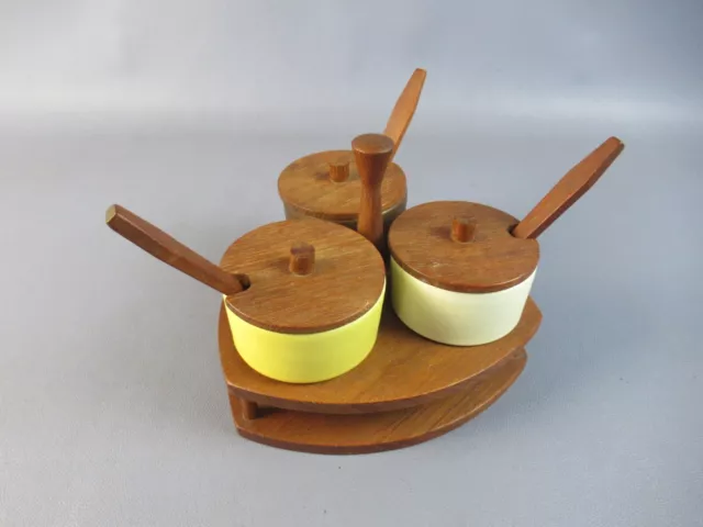 Contenedores Especiero en Cerámica y de Madera Genuine Burma Teca Made IN Italy