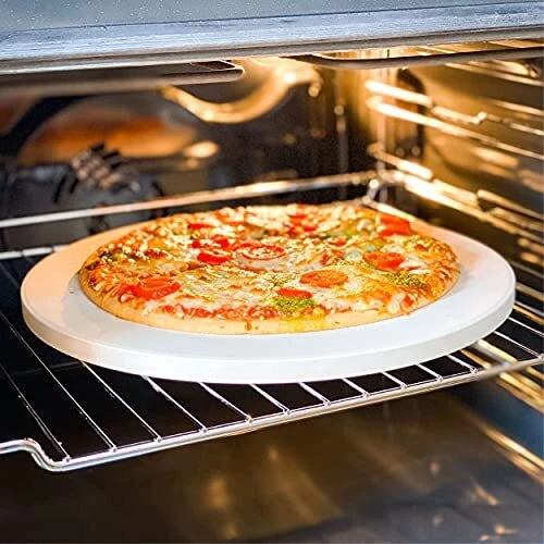 Set de Pierre Ronde et Pelle à Pizza en Bois - Pierre Réfractaire 30 cm Ø à Four 2
