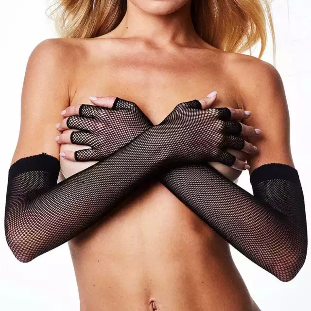 Baci Fishnet Opera Gloves Black