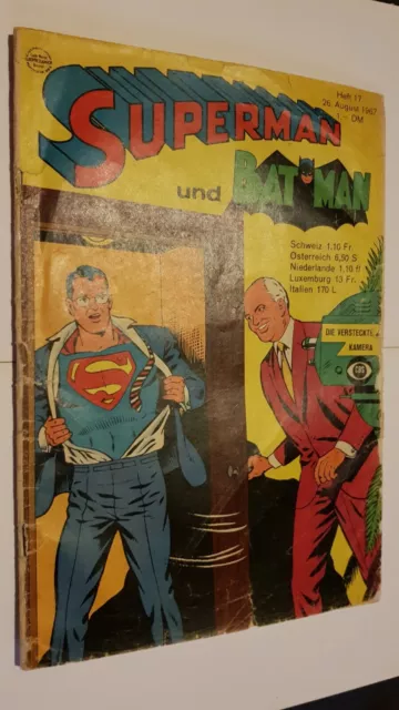 Supermann Nr.17 von 1967,Zustand 3-,Ehapa,Comic,Superhelden,Sammlung,Vintage