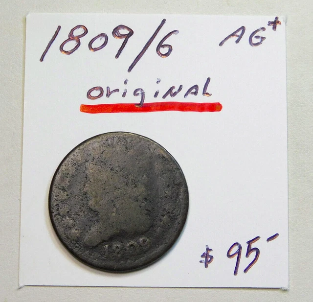1809 / 6 Half Cent Ag+ 214-Year-Old !!!!!!!!Original Never Cleaned!!!!!!!!!!! ⭐⭐