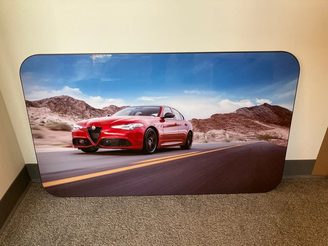 Alfa Romeo Dealership Showroom Giulia Ti Sport Heavy Mounted Poster Print 24x40"