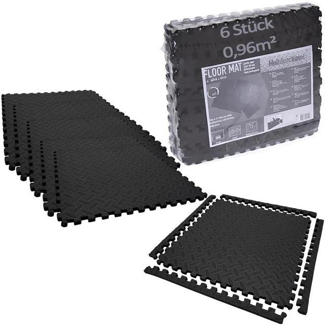 Tapis Puzzle Fitness EVA 90x90 Cm Réversible – Amorti, Isolation Phonique Et Protection Du Sol