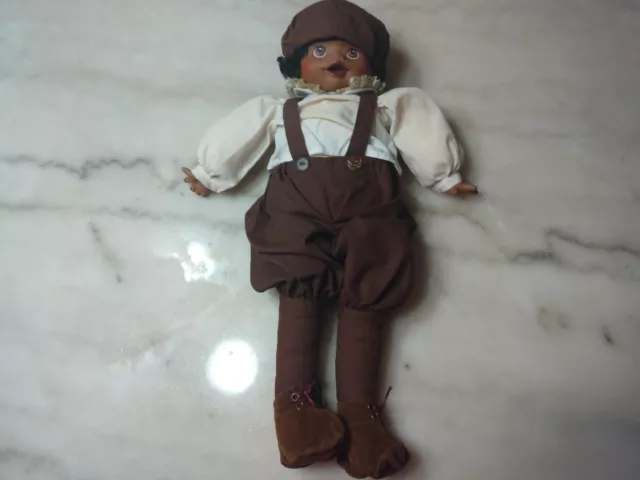 Dolls by Pauline V-108 GEORGE BLACK BOY DOLL 18" vinyl face VTG 1980s