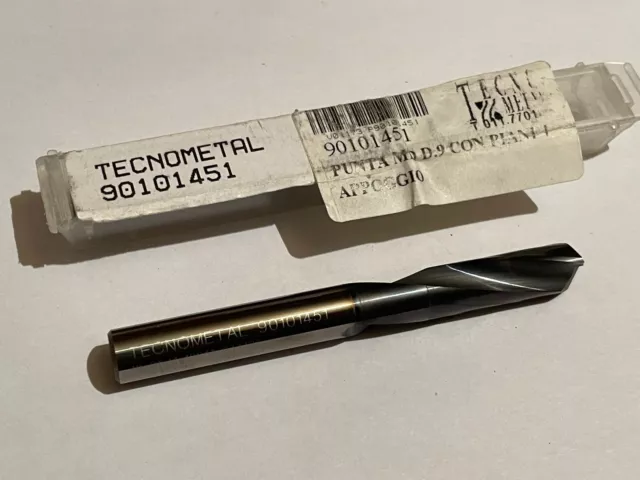 1pc CARBIDE DRILL TECNOMETAL D9  Ø9 L84mm