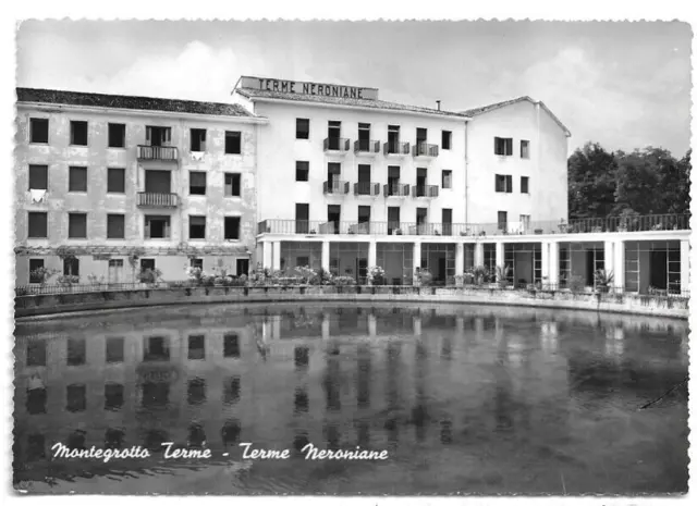 CARTOLINA DI PADOVA ,MONTEGROTTO TERME - TERME NERONIANE viaggiata 1952