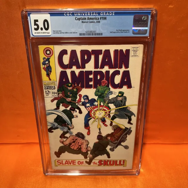 Captain America #104, August 1968.Marvel Comics, CGC Grade 5.0 VG