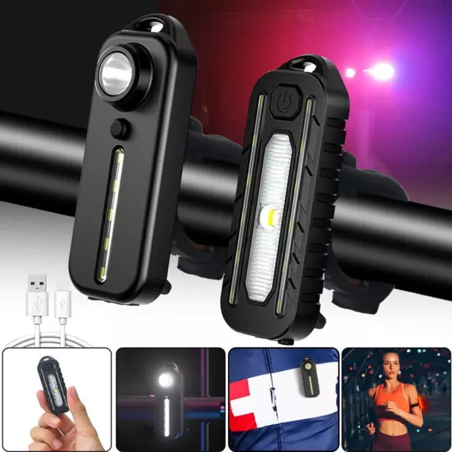 LED Red Blue Shoulder Police Light Clip Flashing Warning Safety Flashlight D3K5 3