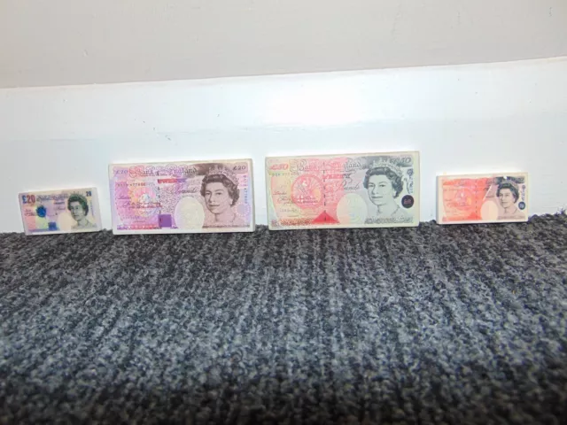 Money Note Erasers Rubbers - Unused - 2 £50 + 2 £20 Notes