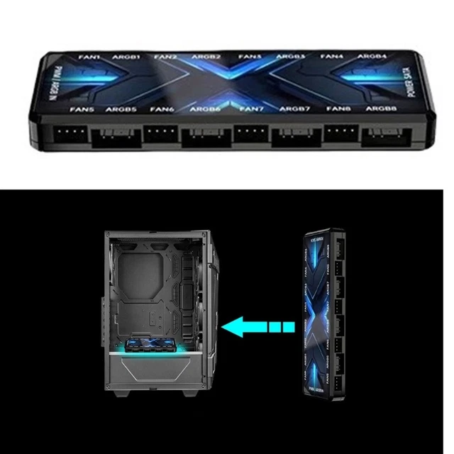 EXPANDABLES ARGB PWM PC Fan Hubs for Efficient Cooling with Mounting ...