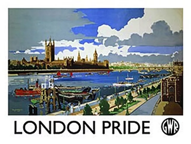 London Pride Vintage Rail Ad. Small Steel Sign 200mm x 150mm (og)