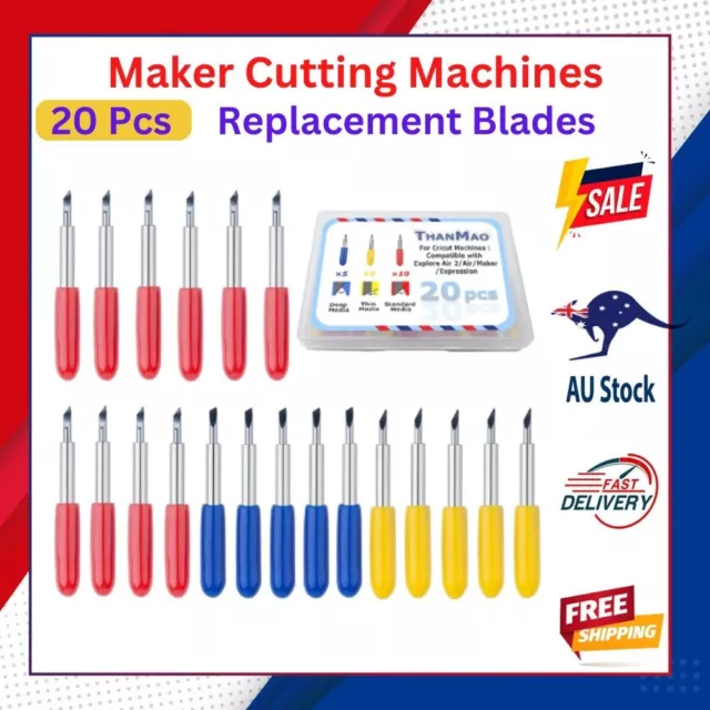 THANMAO 20 Pcs Replacement Blades Compatible with Explore Air 2/Air 3 /Maker/Maker 3 Cutting Machines-includ 5 Pcs Fine-Point Blades, 10pcs Standard