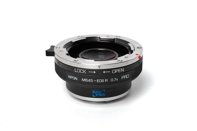 KIPON PRO LOCK Style Adapter Focal Reducer Put Mamiya 645 Lens on Canon