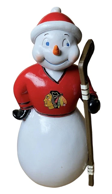 Chicago Blackhawks NHL Ice Hockey Stick Christmas Room Decoration Snowman Figure