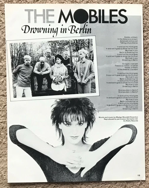 Mobiles Drowning In Berlin Lyrics FOR SALE! PicClick