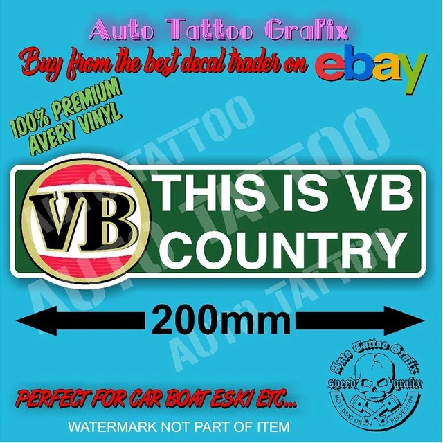2 Autocollants VB Beer Can – Stickers Bière Australienne – Pour Frigo, Bumper, Voiture – Adhésif Vinyle – Mega Sticker Store