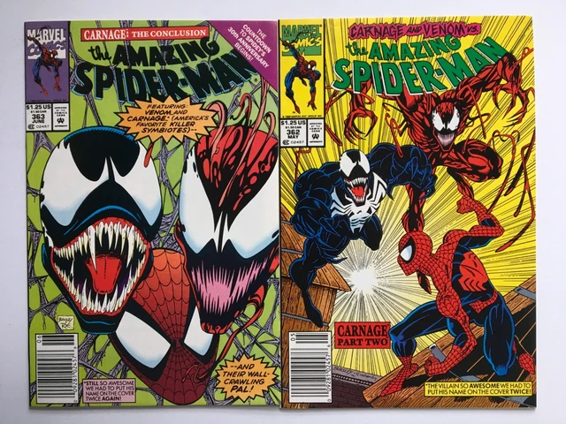 The Amazing Spider-Man 362 363 Venom Carnage Marvel Comics Lot 1992