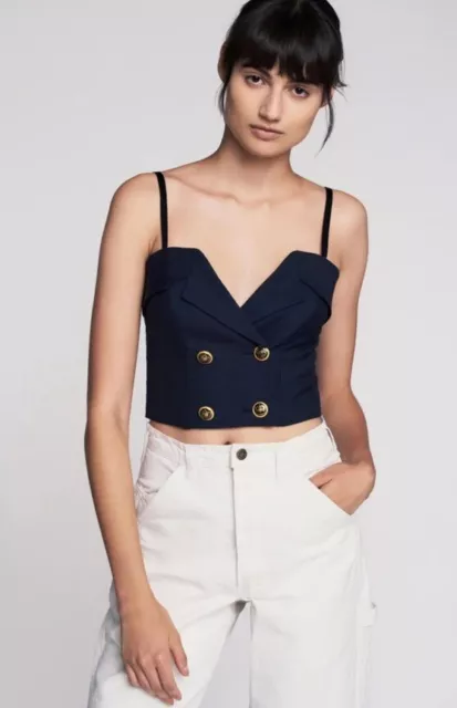 Marissa Webb Julius Crop Top XS Navy $398