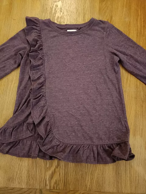 ⭐BNWOT. A Lovely Little Girl Long-Sleeved FrillDetail Top, NEXT, 6yrs, Purple.