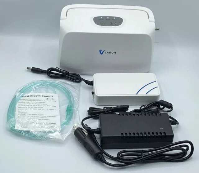 Home Car Trip For 3L/Min Oxygen Concentrator W 2 Rechargeable Li-Battery 5000mAh