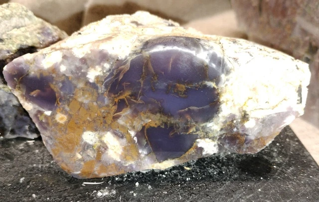 3.7LB PURPLE Amethyst Sage Plume Agate Rough Cut 2pc. Lot #354