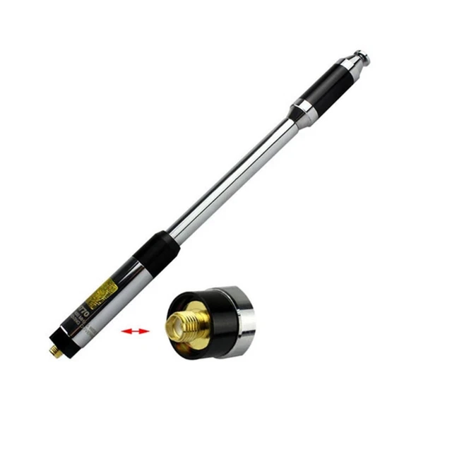 Antenna Telescopica VHF 136-174 MHz SMA Maschio Acciaio Inox Per Yaesu Icom