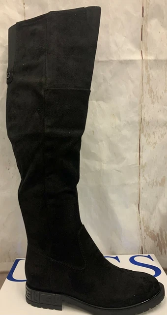 GUESS RANIELE3 FL8RN3SU11 Suede Look Knee High Boots Black RRP£155