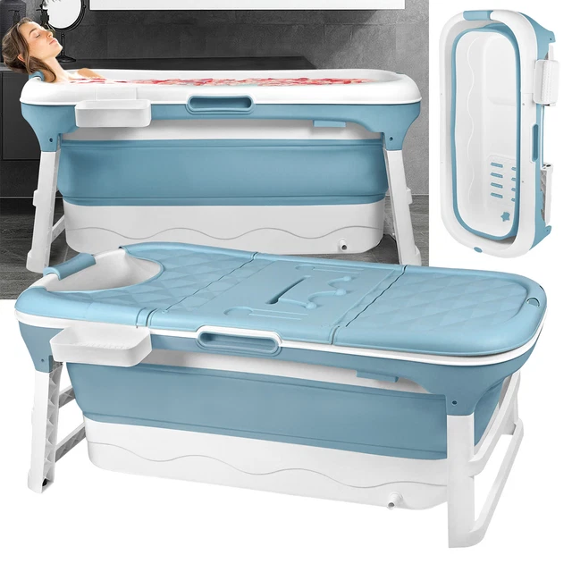Bañera plegable adulto sauna móvil bañera plegable con cubierta 128x60cm