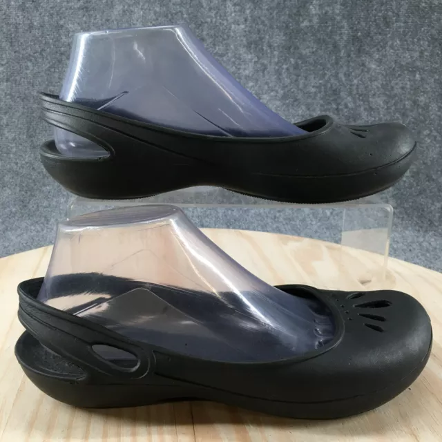 Crocs Shoes Womens 8 Kadee Slingback Black Rubber Comfort Closed Toe Flats