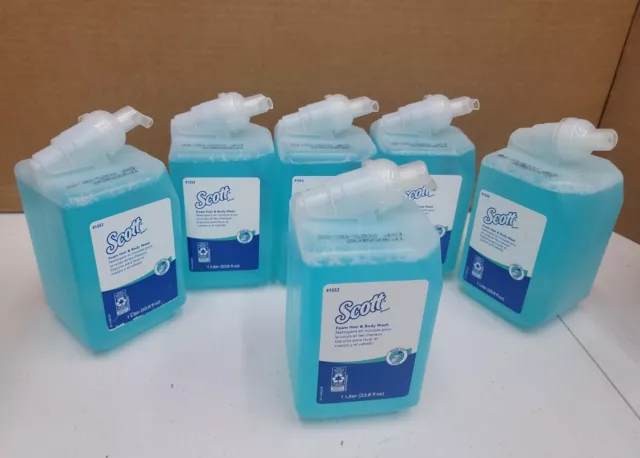 6 X Scott 91553 1 Liter Pro Foam Hair and Body Wash Refill Fresh Scent NEW