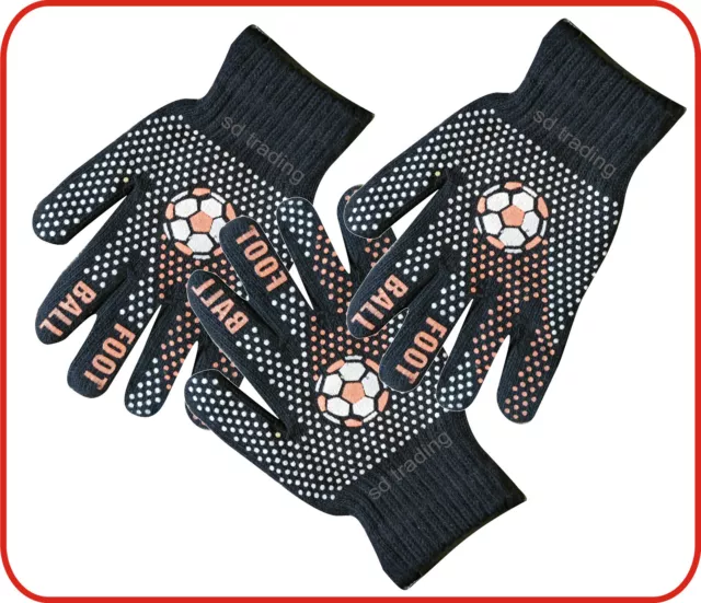 Foot Ball Winter Grip Black Magic Gloves Unisex one size Wholesale 6,12,36,48