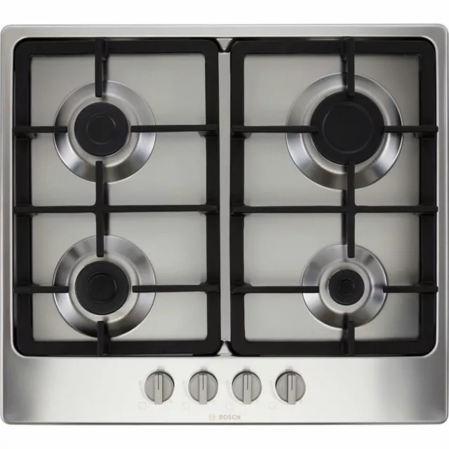 Bosch PGP6B5B90 Series 4 Built In 58cm 4 Burners Stainless Steel Gas Hob