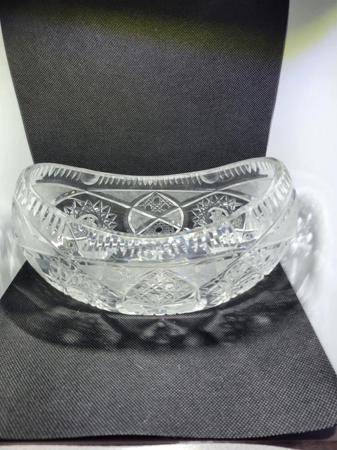 Antique American Cut Glass Bowl Unusual Form