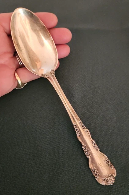 International Sterling Silver Serving Spoon Wild Rose 8 3/8" 56.20g Scrap Weight
