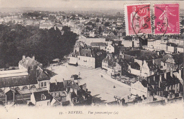 NEVERS 33 vue panoramique (2) timbrée 1937