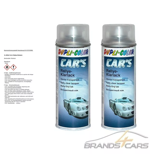 2x 400ml DUPLI COLOR CARS RALLYE 1K KLARLACK SPRAY LACKSPRAY AUTOLACK