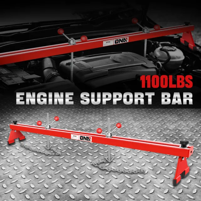 1100lb Capacity Steel Engine Hoist Stand Support Bar Transmission w/ Dual Hook