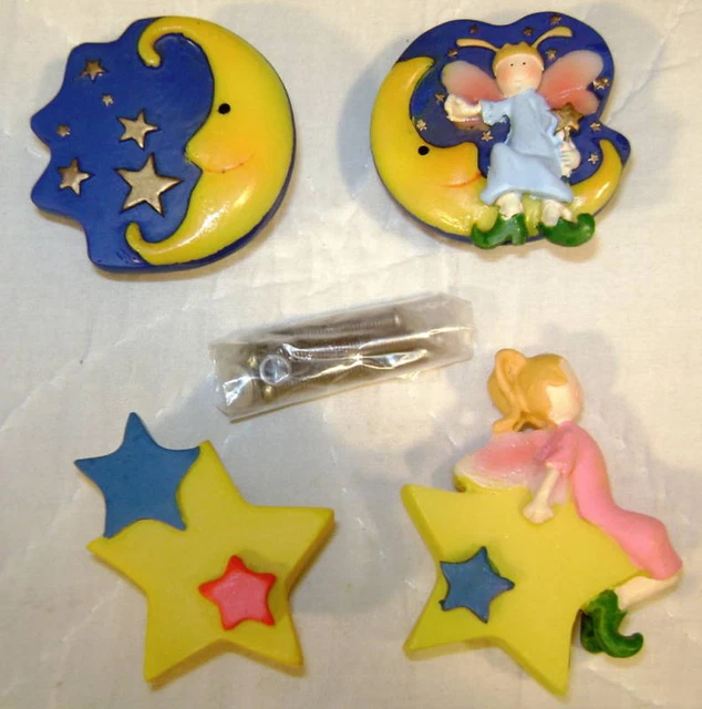 Set of 4 Fun Fairy Dresser Cabinet Knobs Pulls Handle Girls Nursery