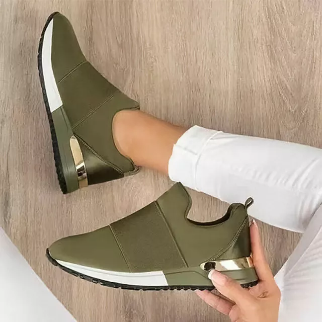 Women Sneakers Loafers Ladies Slip-On Sneakers Slip On Casual Comfort Size Shoes