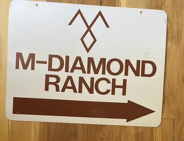 Vintage M Diamond Ranch sign, Sedona AZ, 18X24" (G)