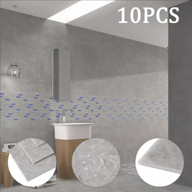 10x Marble Tiles Sticker Self-Adhesive Stick On Kitchen Home Wall Bathroom Decor