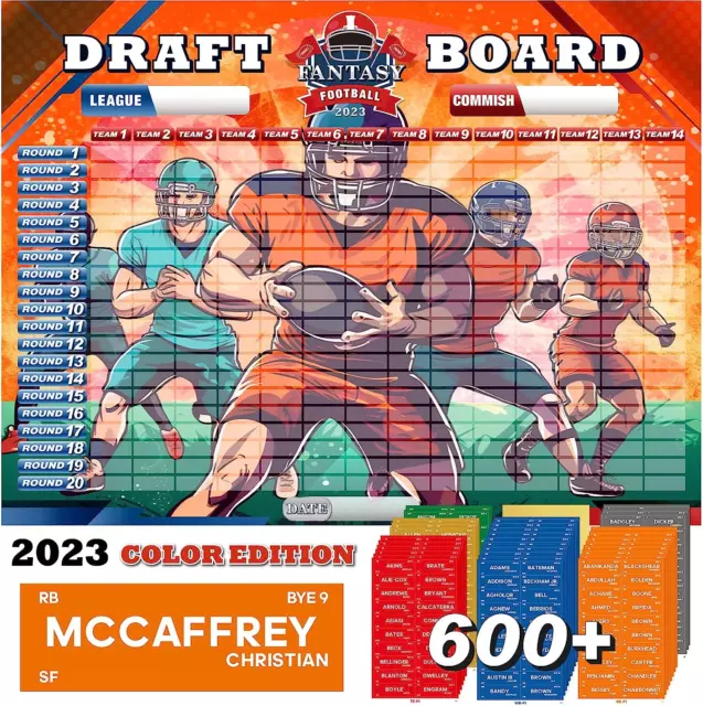 FANTASY FOOTBALL DRAFT Board 20232024 Kit Large Set with 576 Player